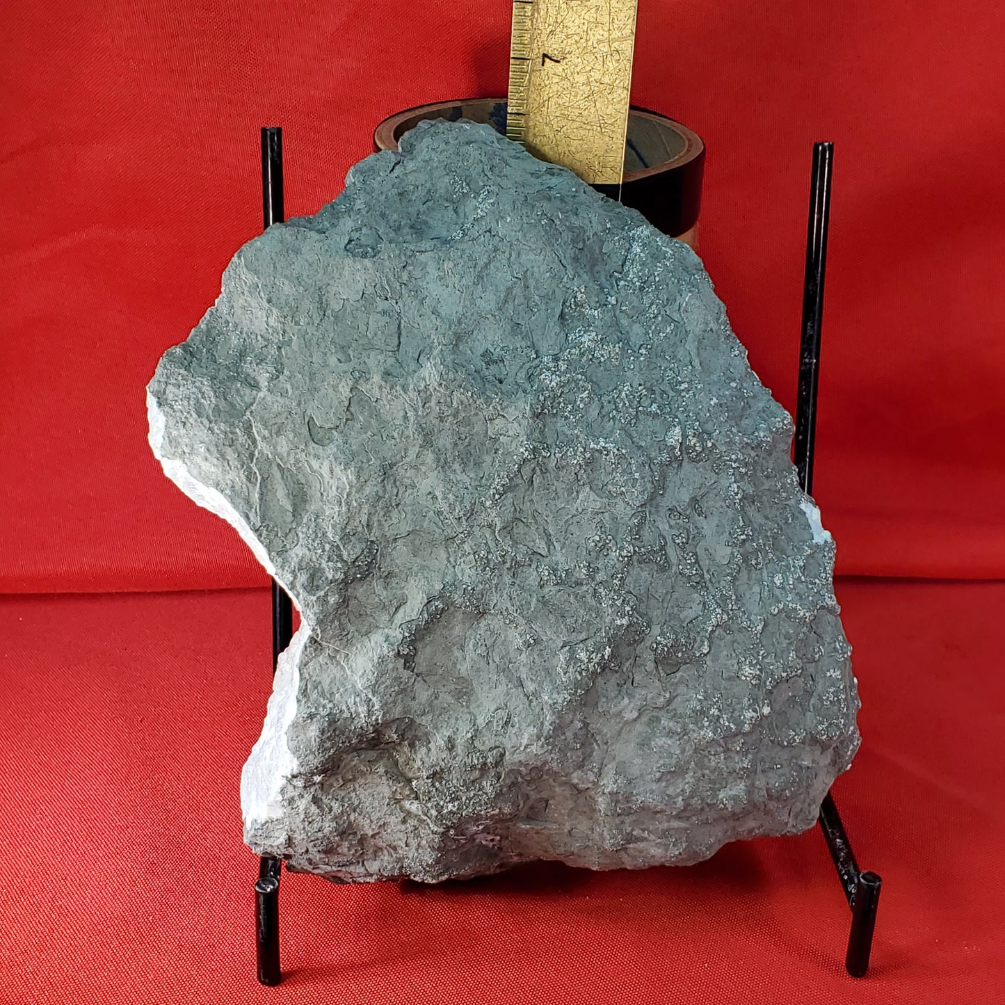 Smoky quartz geode chunk with white aragonite