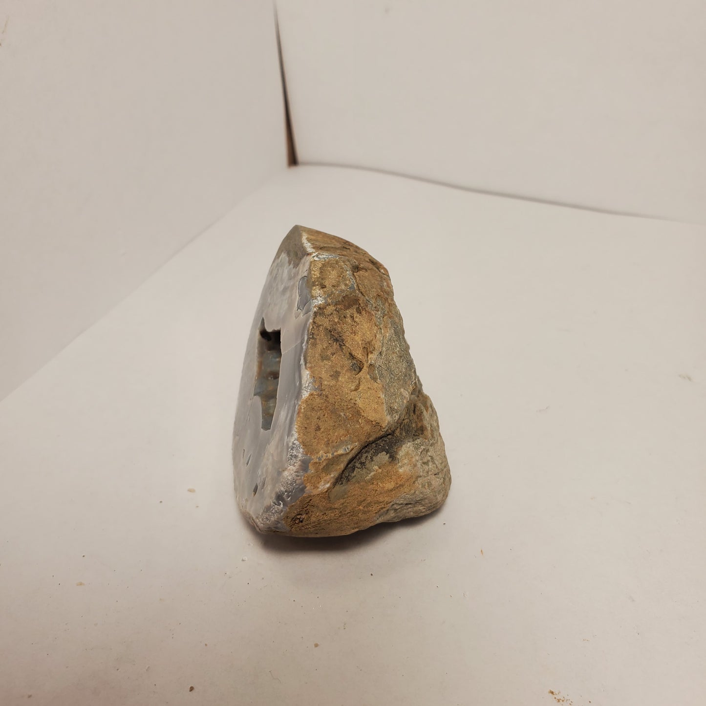 POLISHED BLUE CHALCEDONY GEODE