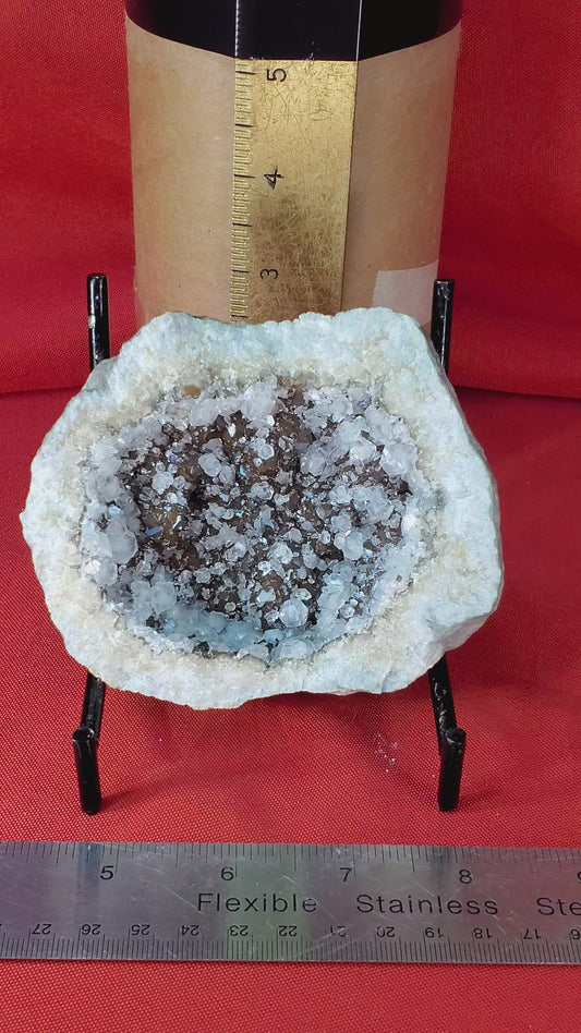 IRIDESCENT BROWN CALCITE GEODE SET