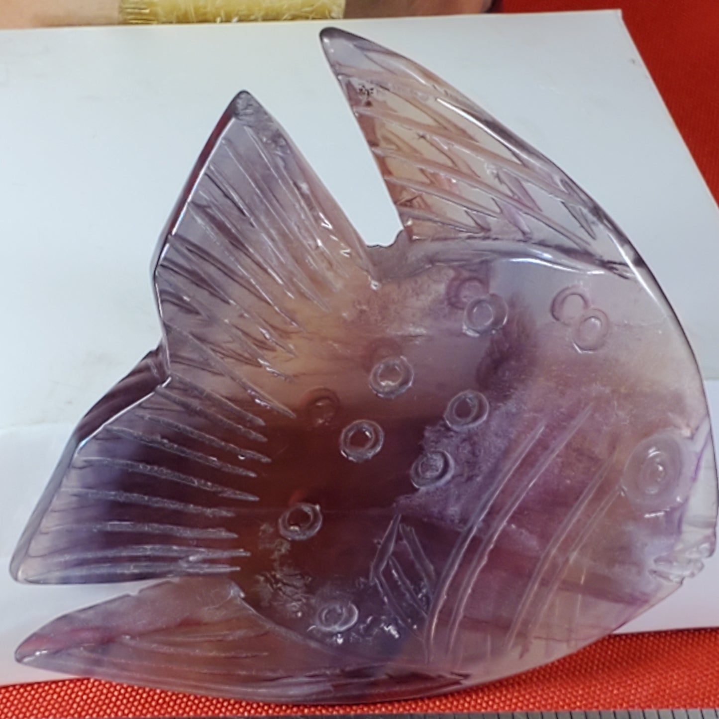 Rainbow Fluorite fish carving