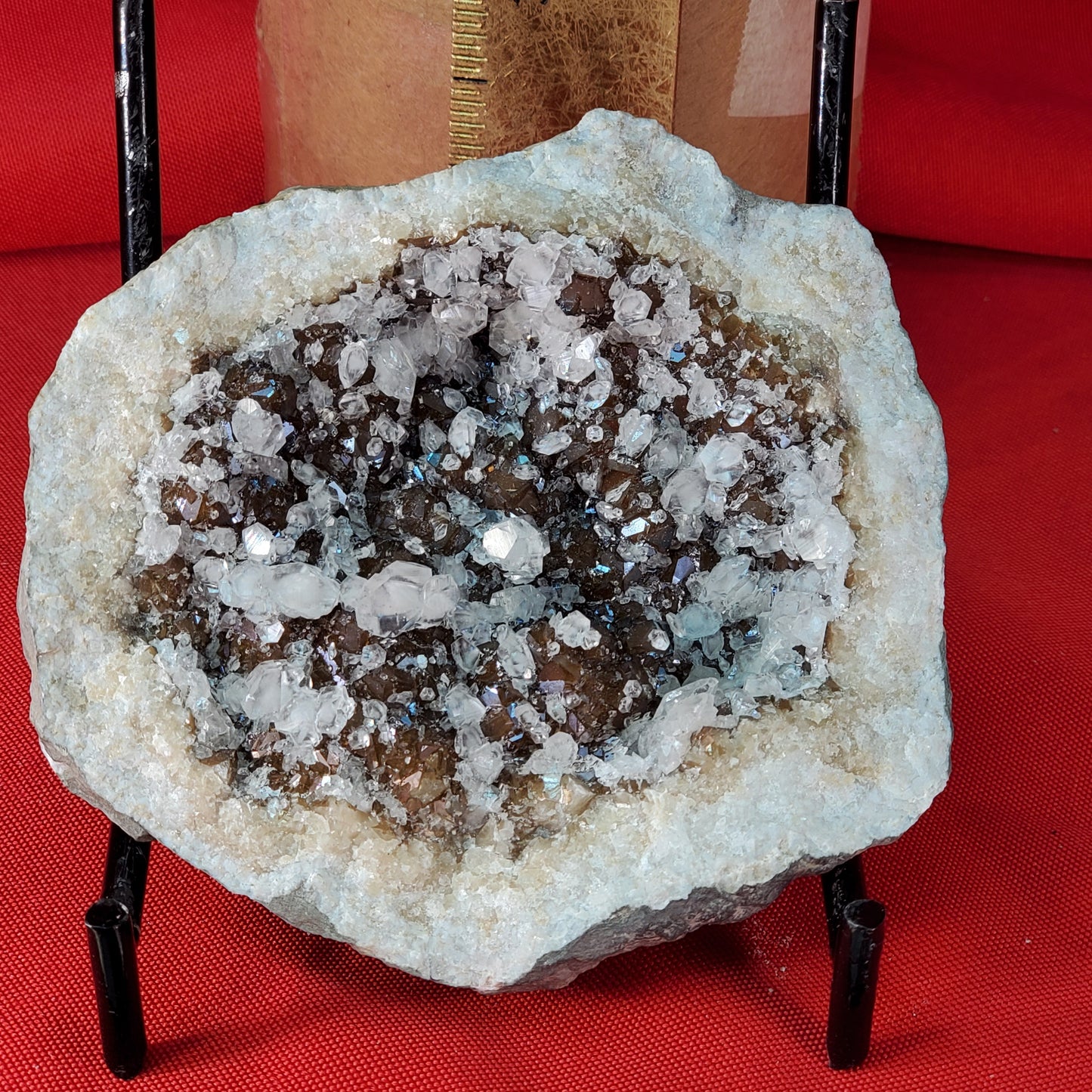 IRIDESCENT BROWN CALCITE GEODE SET