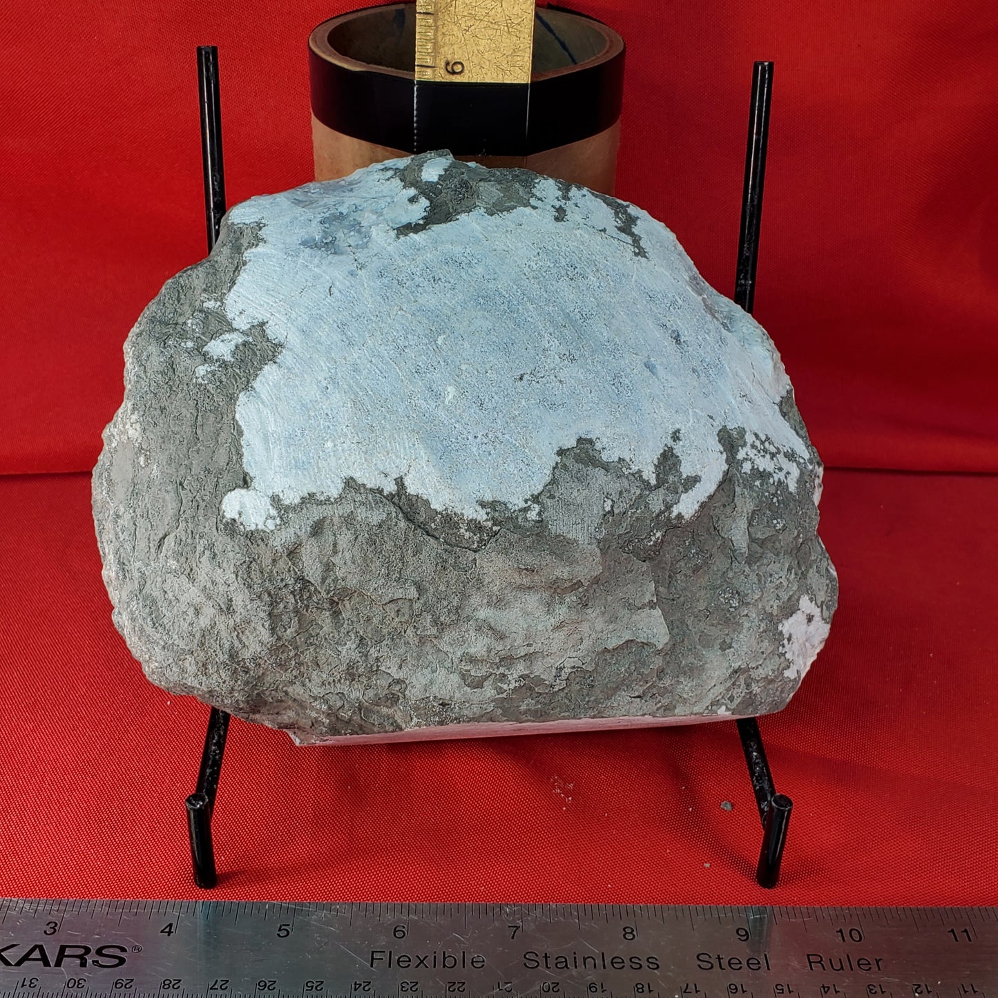 SMOKY QUARTZ AND CALCITE GEODE HALF