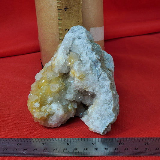 "Golden Quartz" geode piece. Cut to stand.
