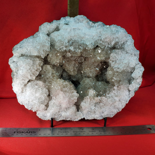 Large smoky quartz geode half