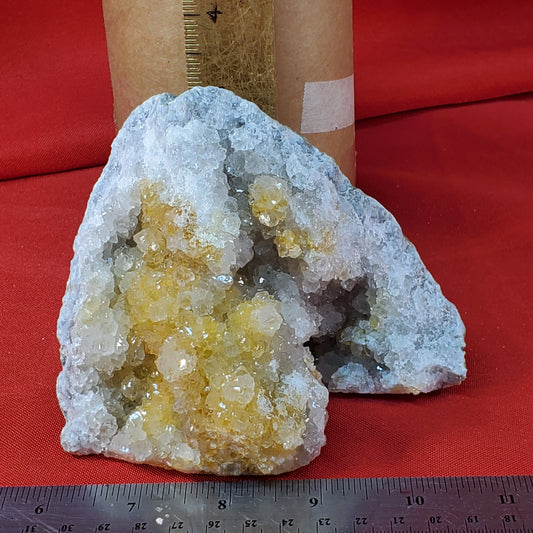 "Golden Quartz" geode piece. Cut to stand.