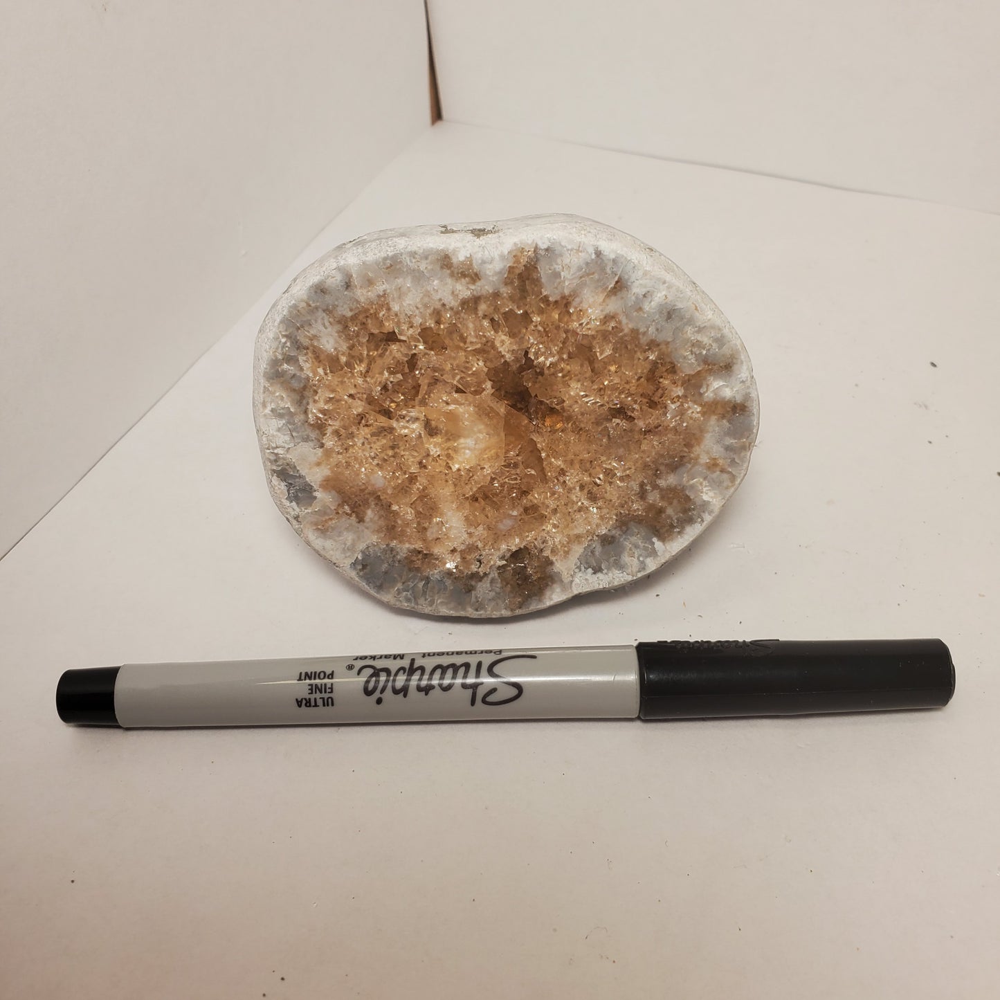 BROWN CALCITE POLISHED FABULOUS KEOKUK GEODE HALF