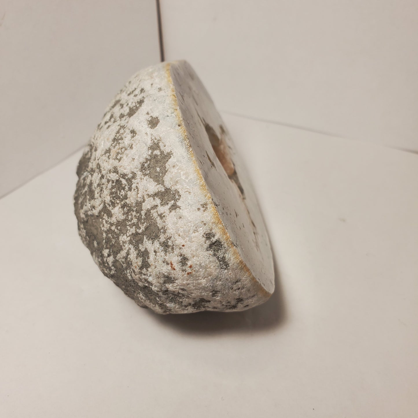 PINK CALCITE POLISHED FABULOUS KEOKUK GEODE HALF