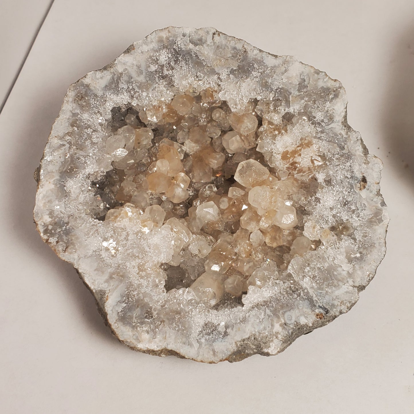 FABULOUS KEOKUK GEODE SET FULL OF CALCITE