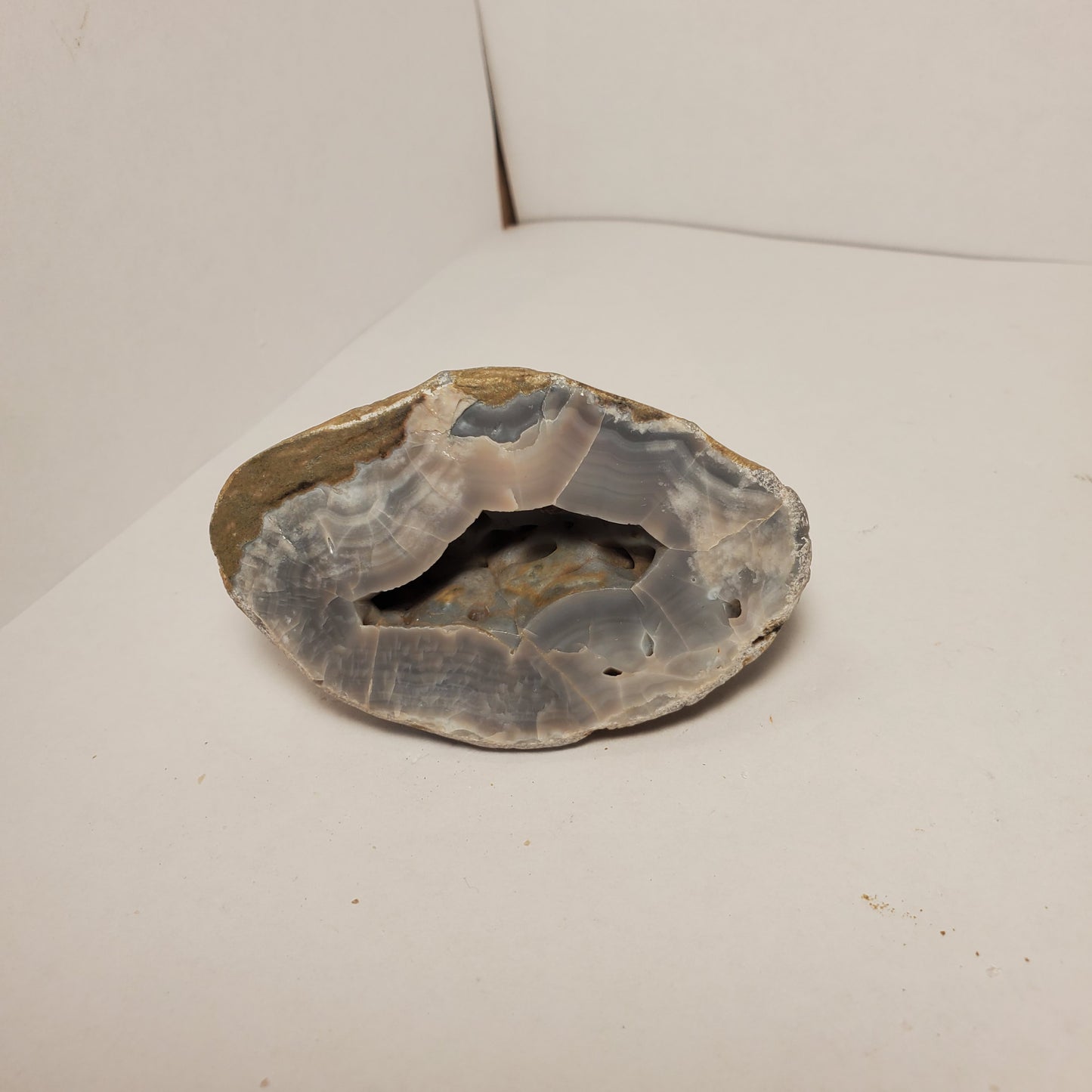POLISHED BLUE CHALCEDONY GEODE